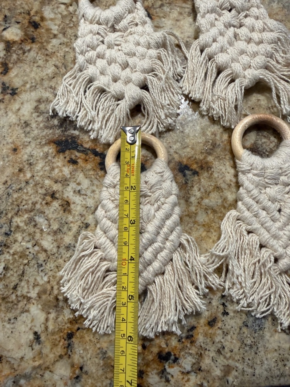 Set/4 Macramé Napkin Rings - Cream - Picture 2 of 2